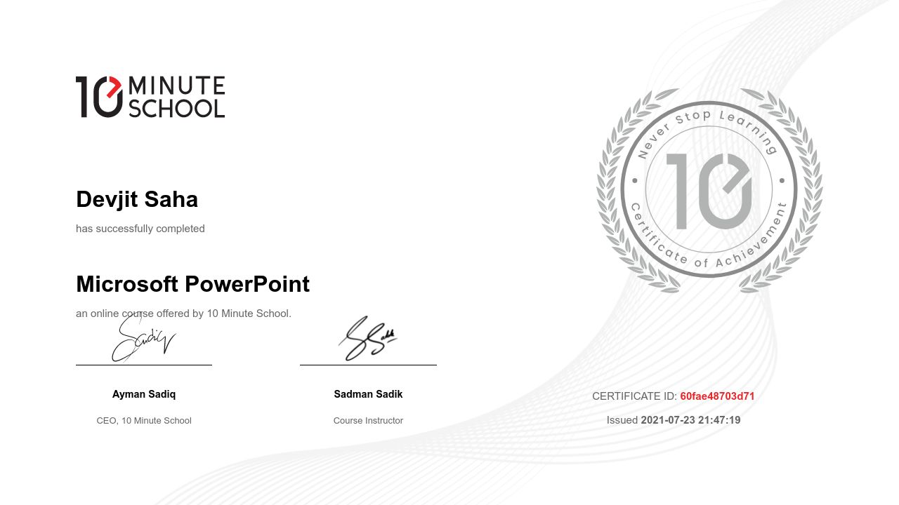 Certificate