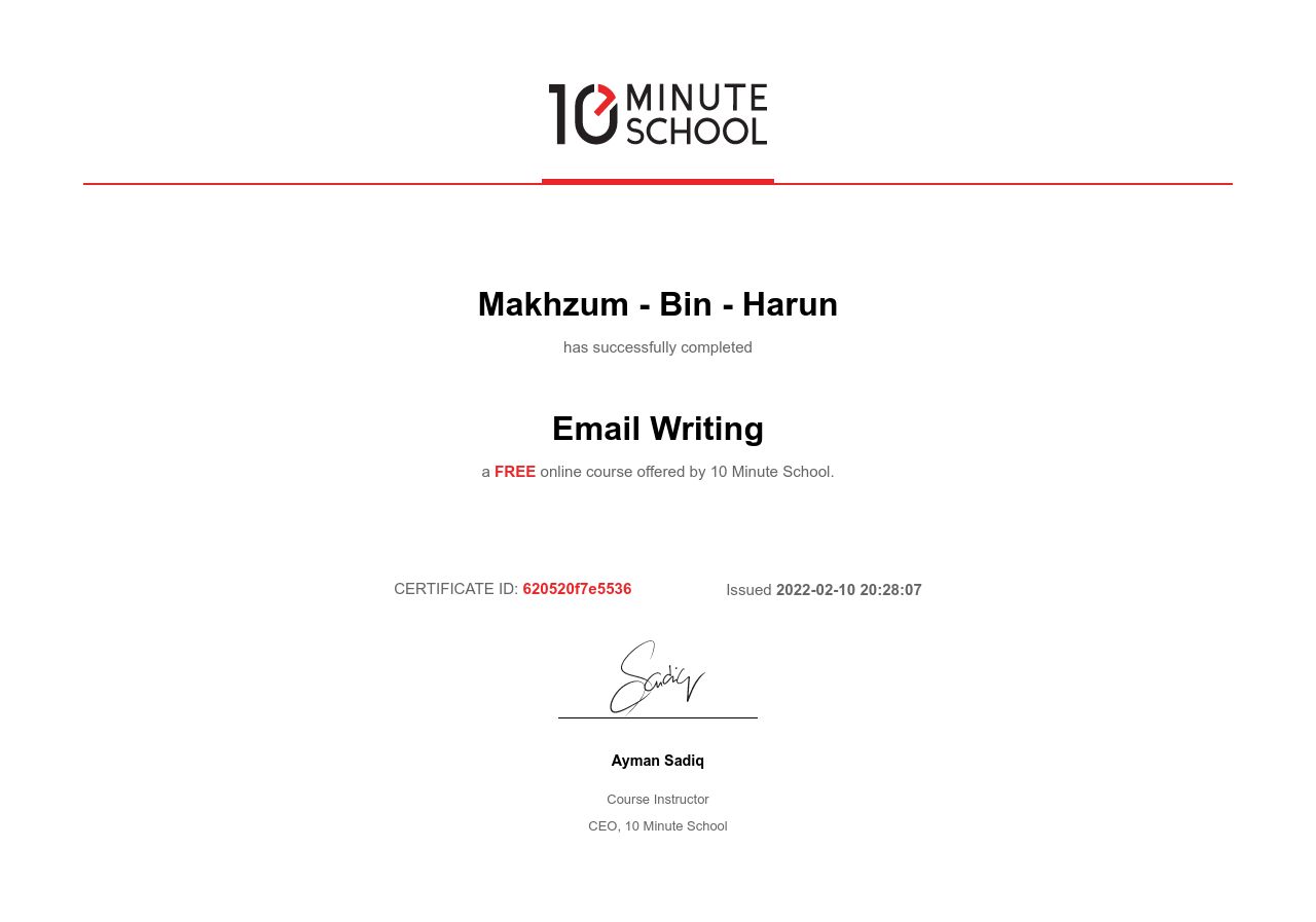 Certificate