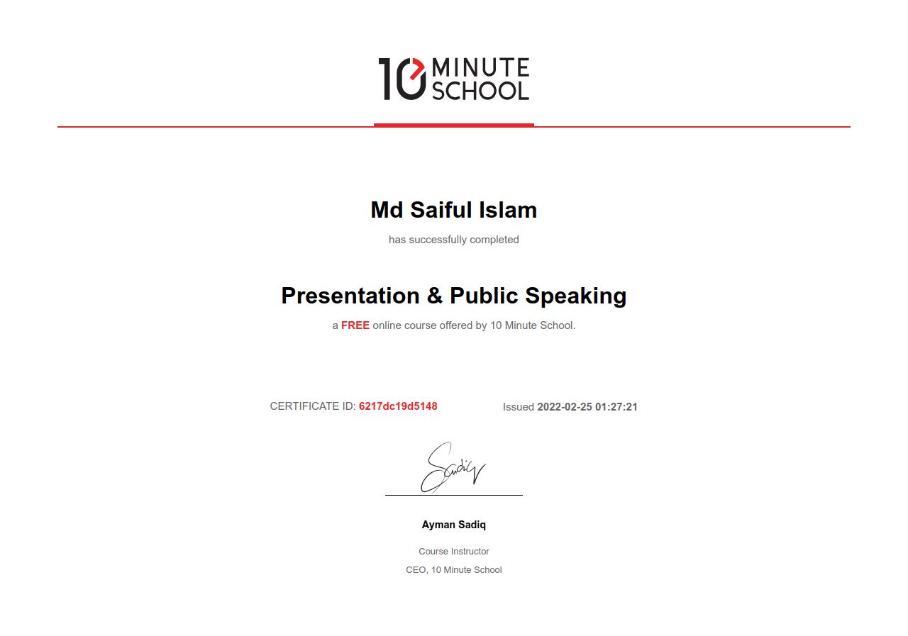 Certificate