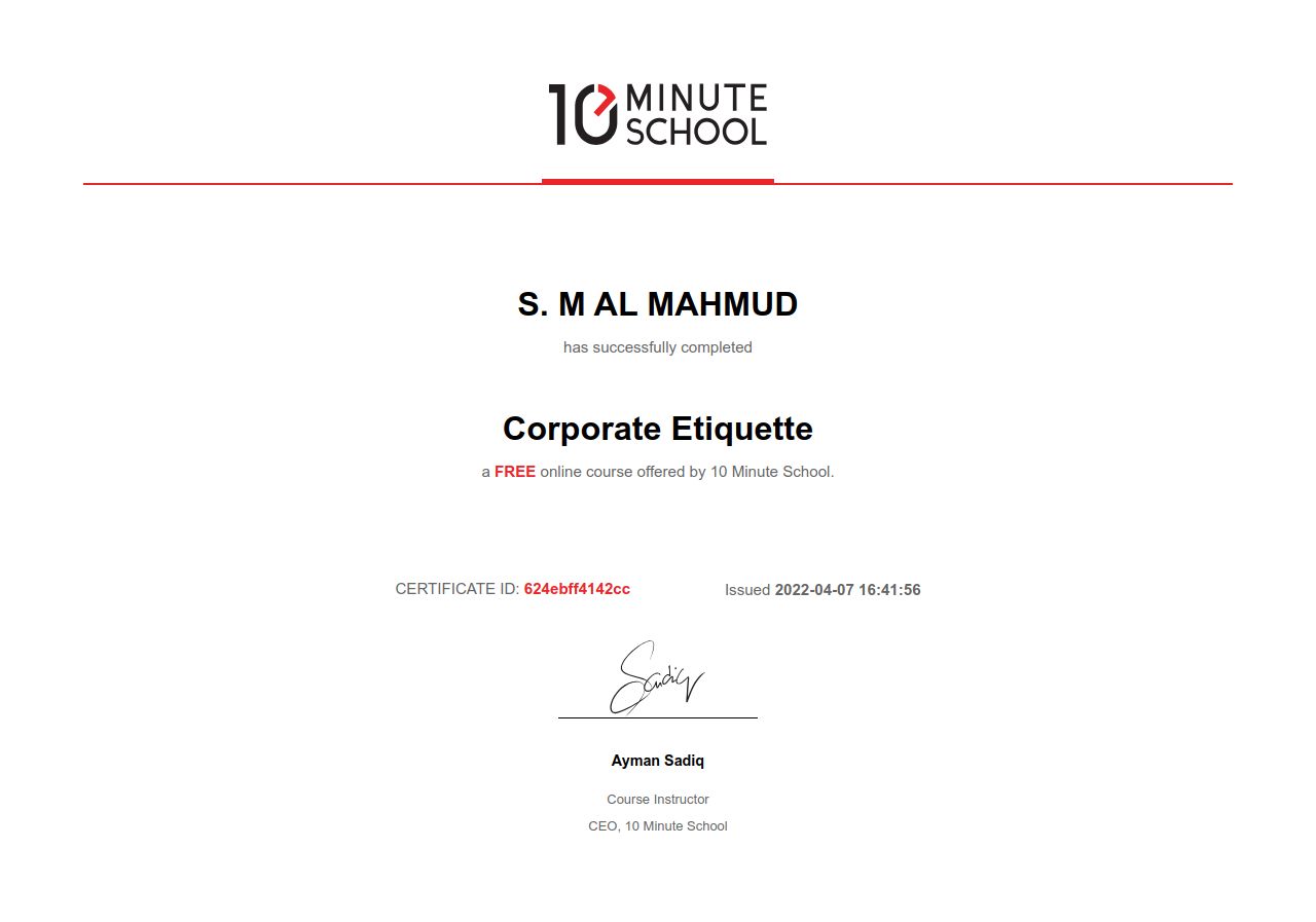 Certificate