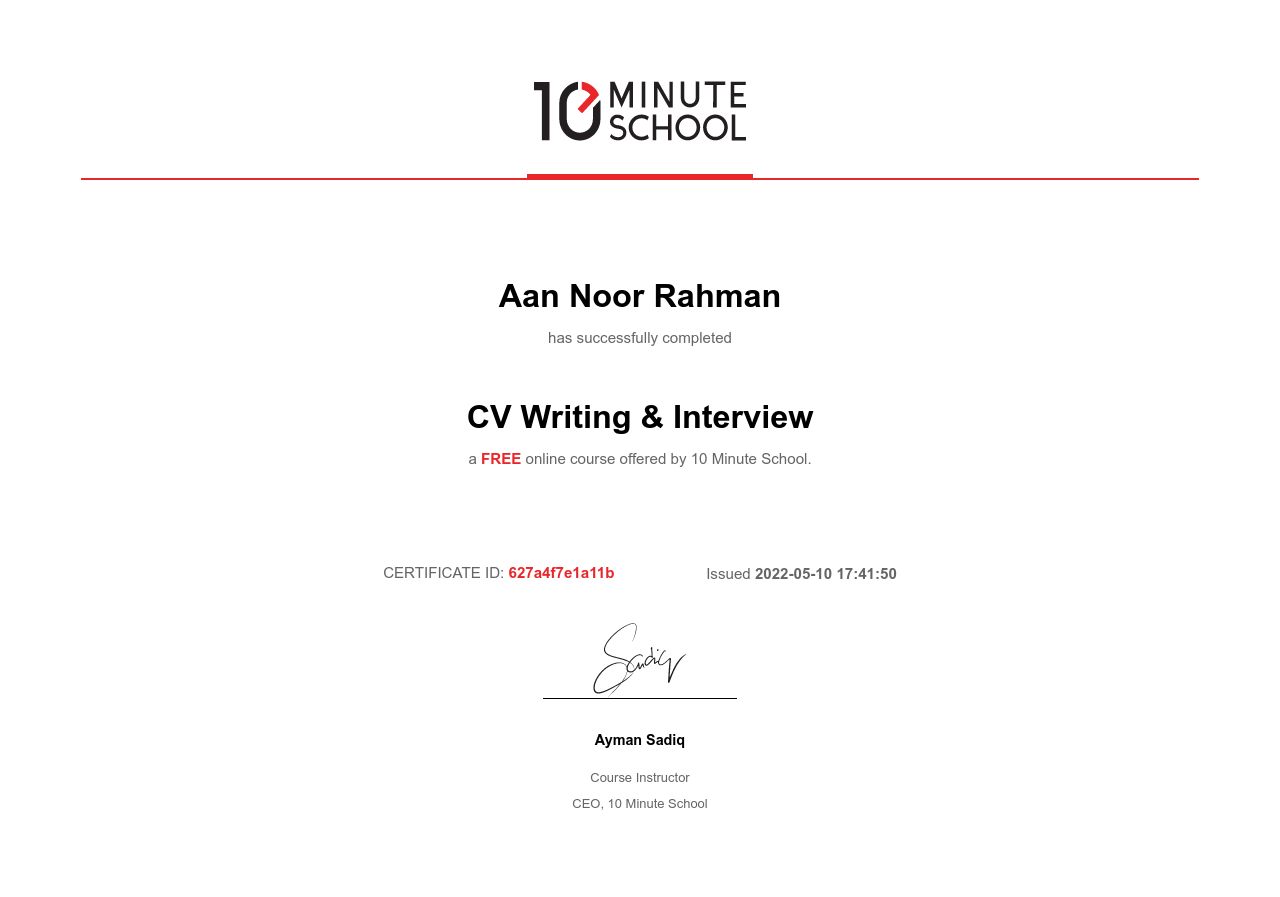 Certificate