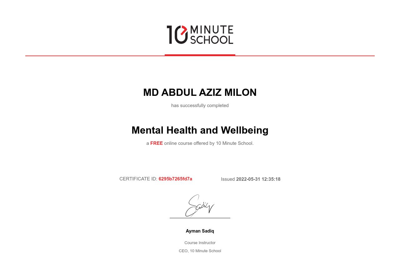 Certificate