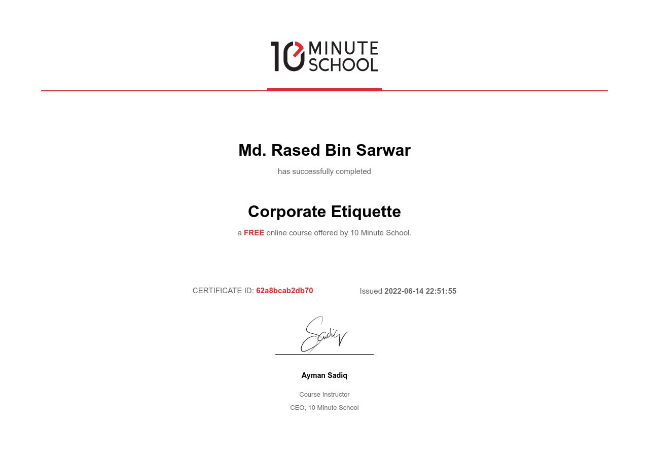 Certificate