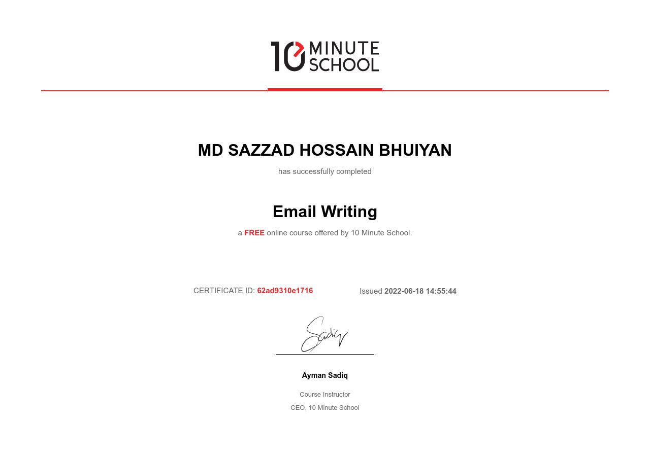 Certificate