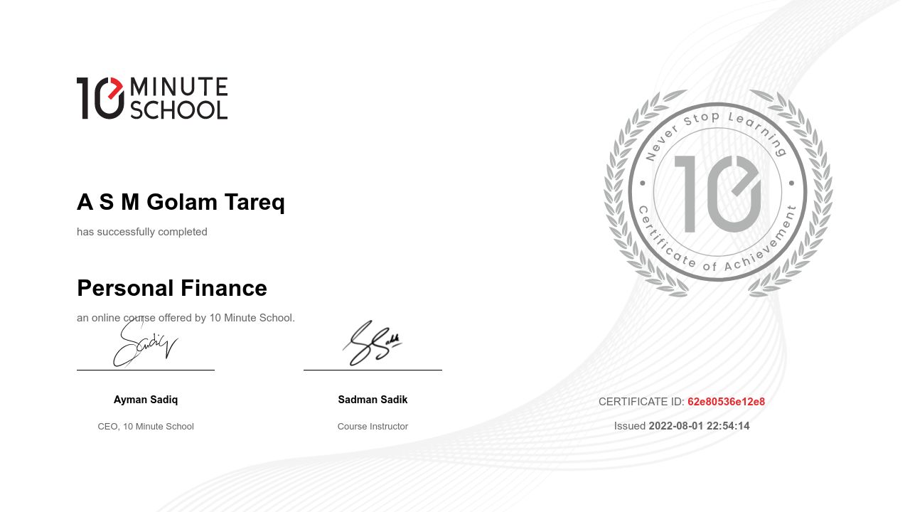 Certificate