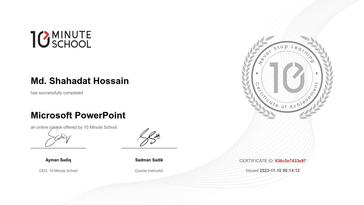 Certificate