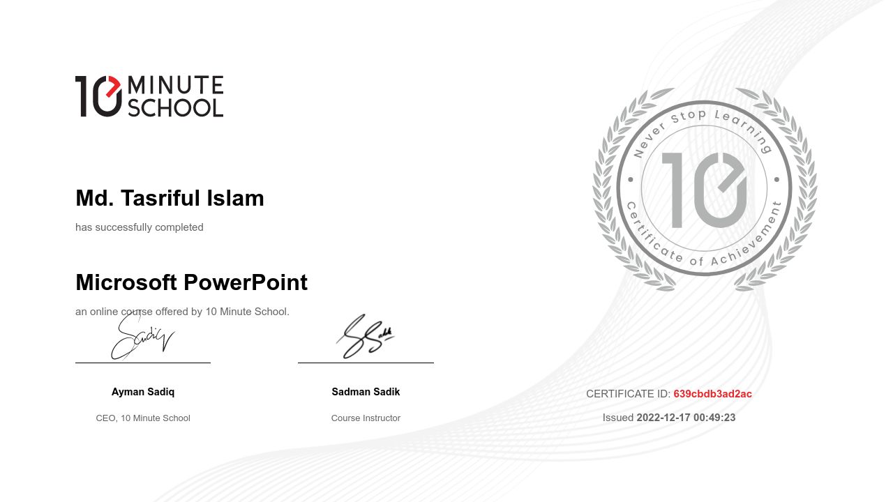 Certificate