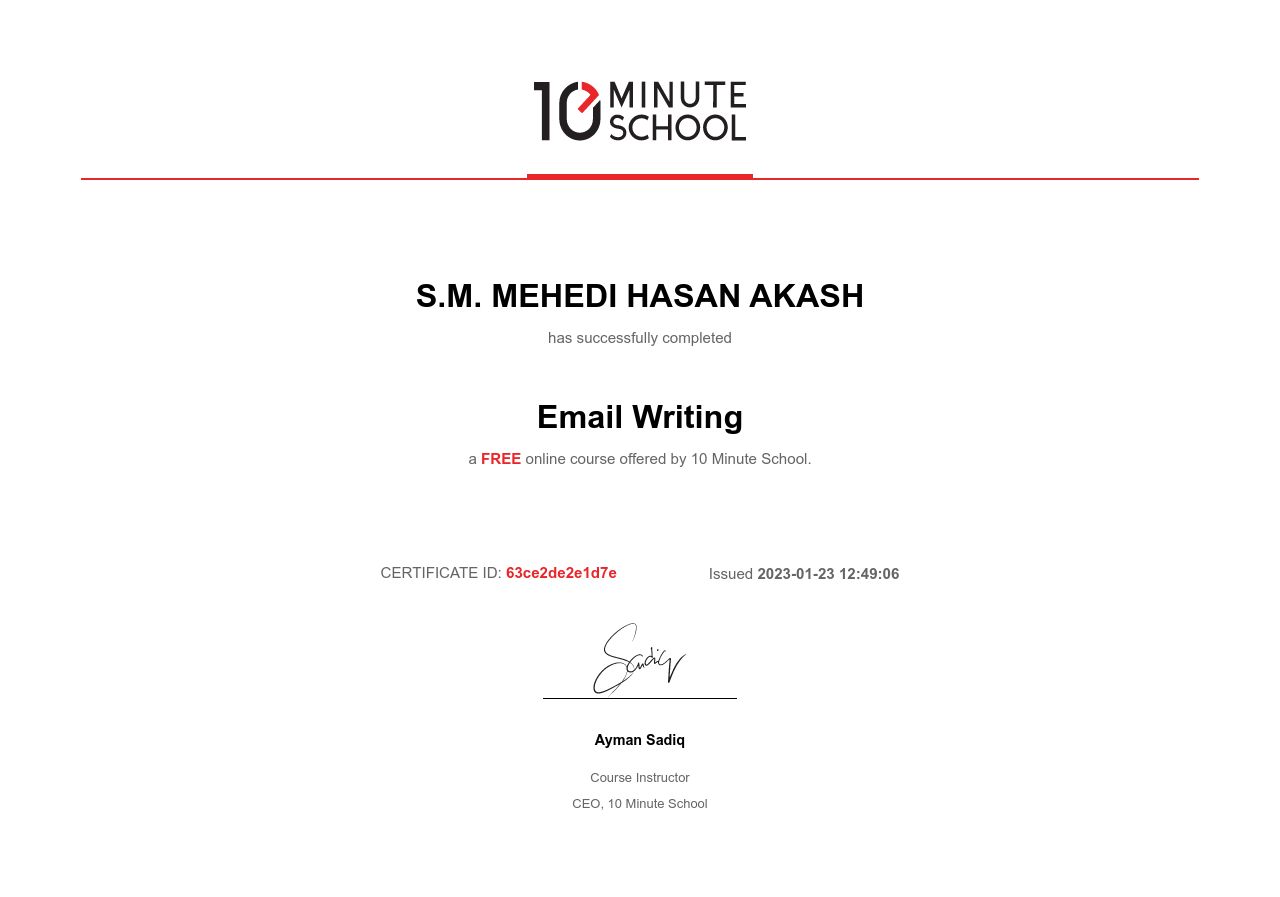 Certificate