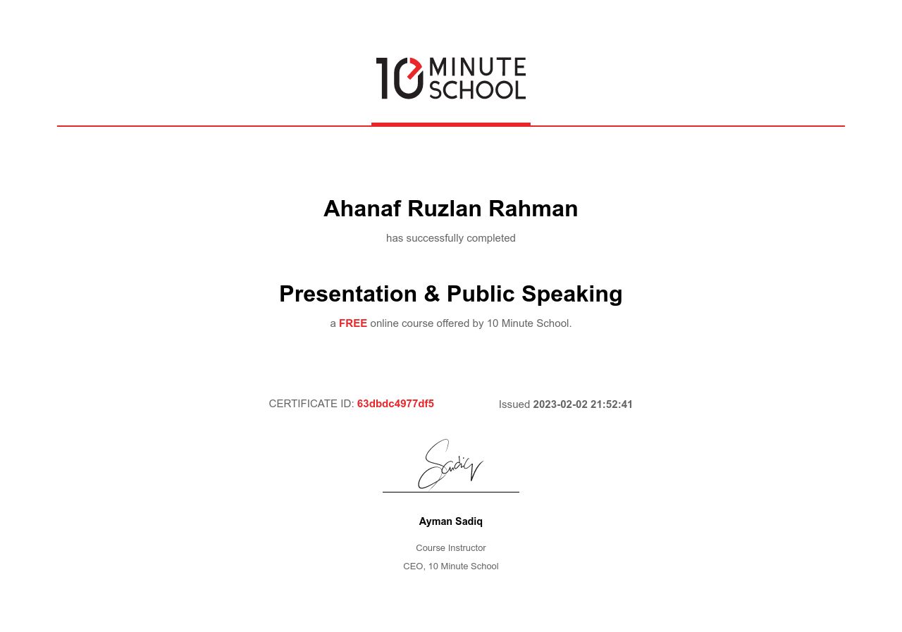 Certificate