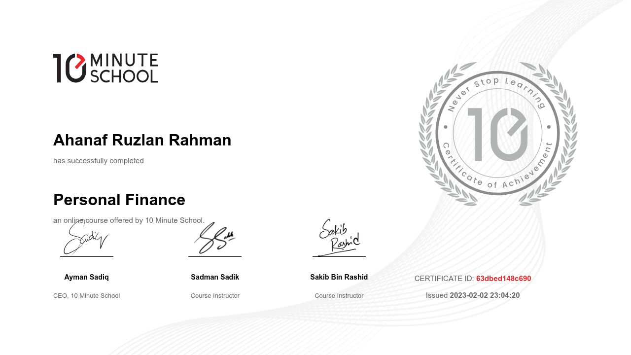 Certificate