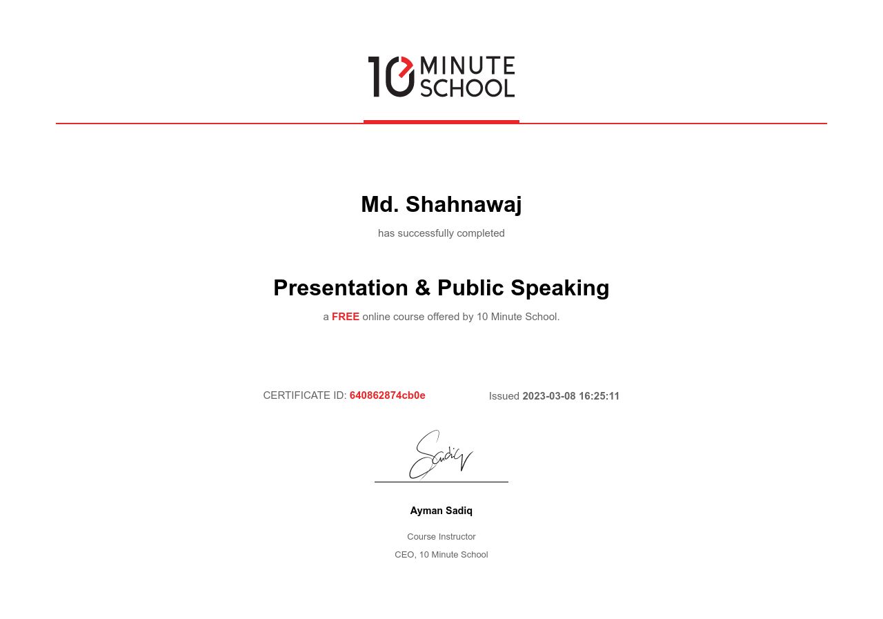 Certificate