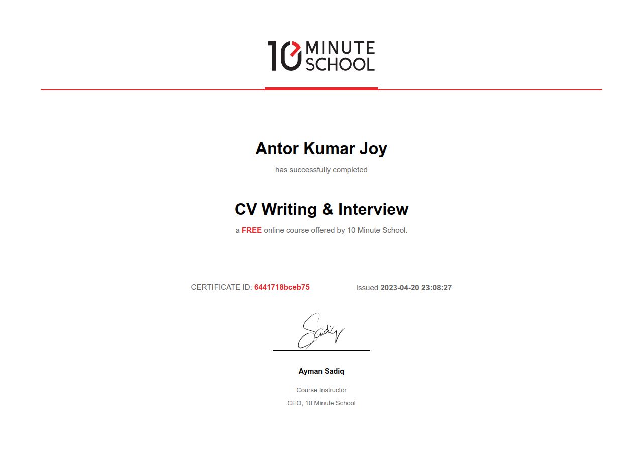 Certificate