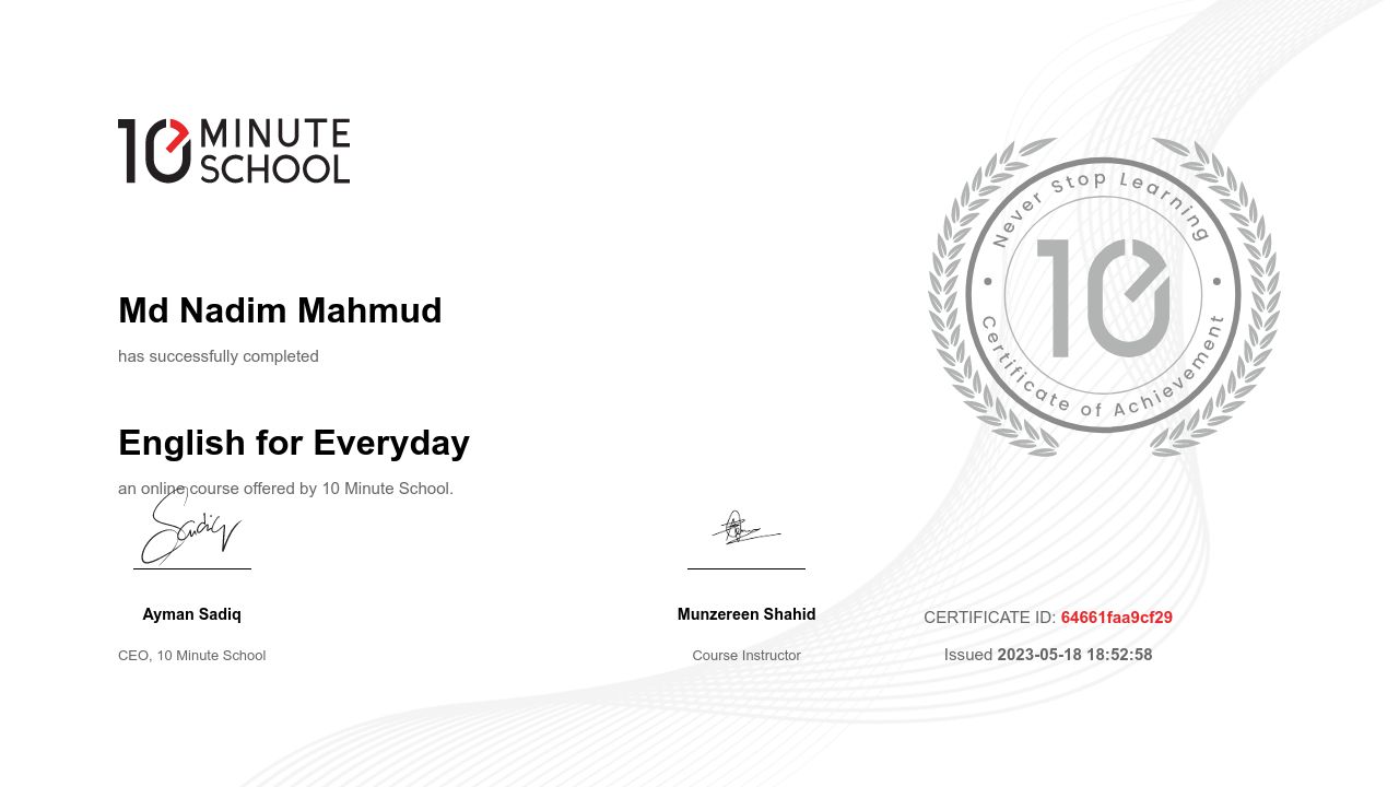 Certificate