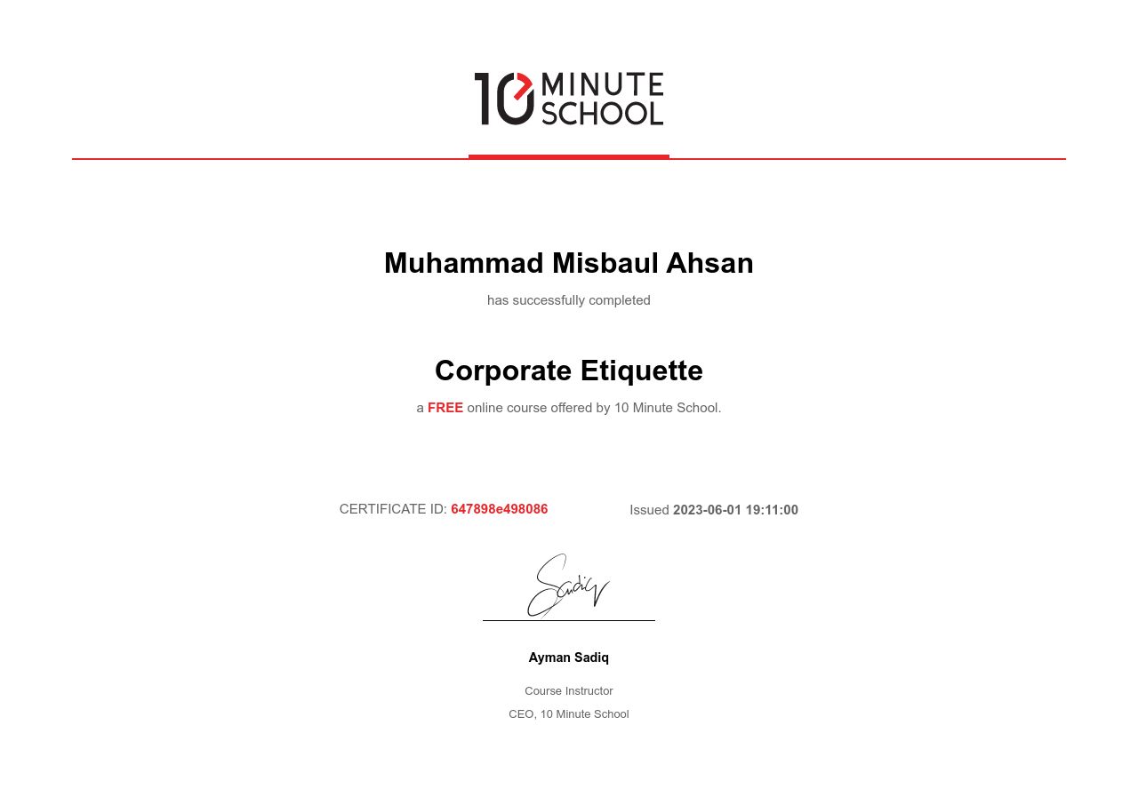 Certificate