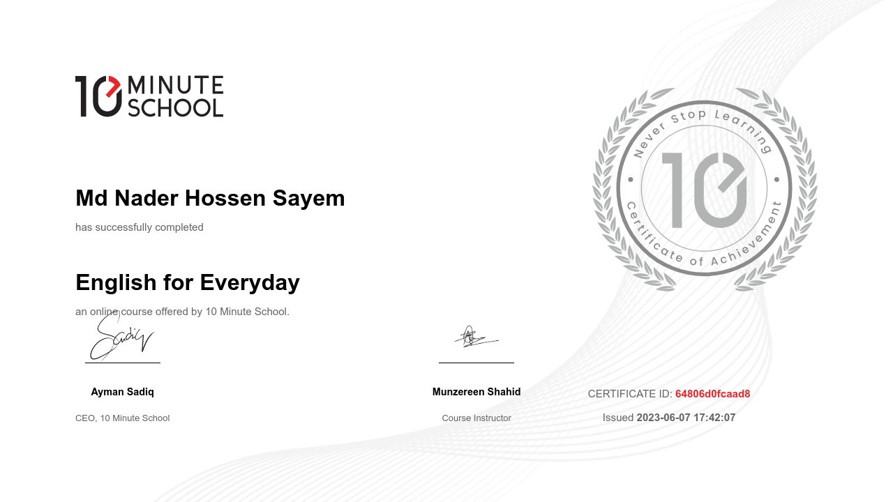 Certificate
