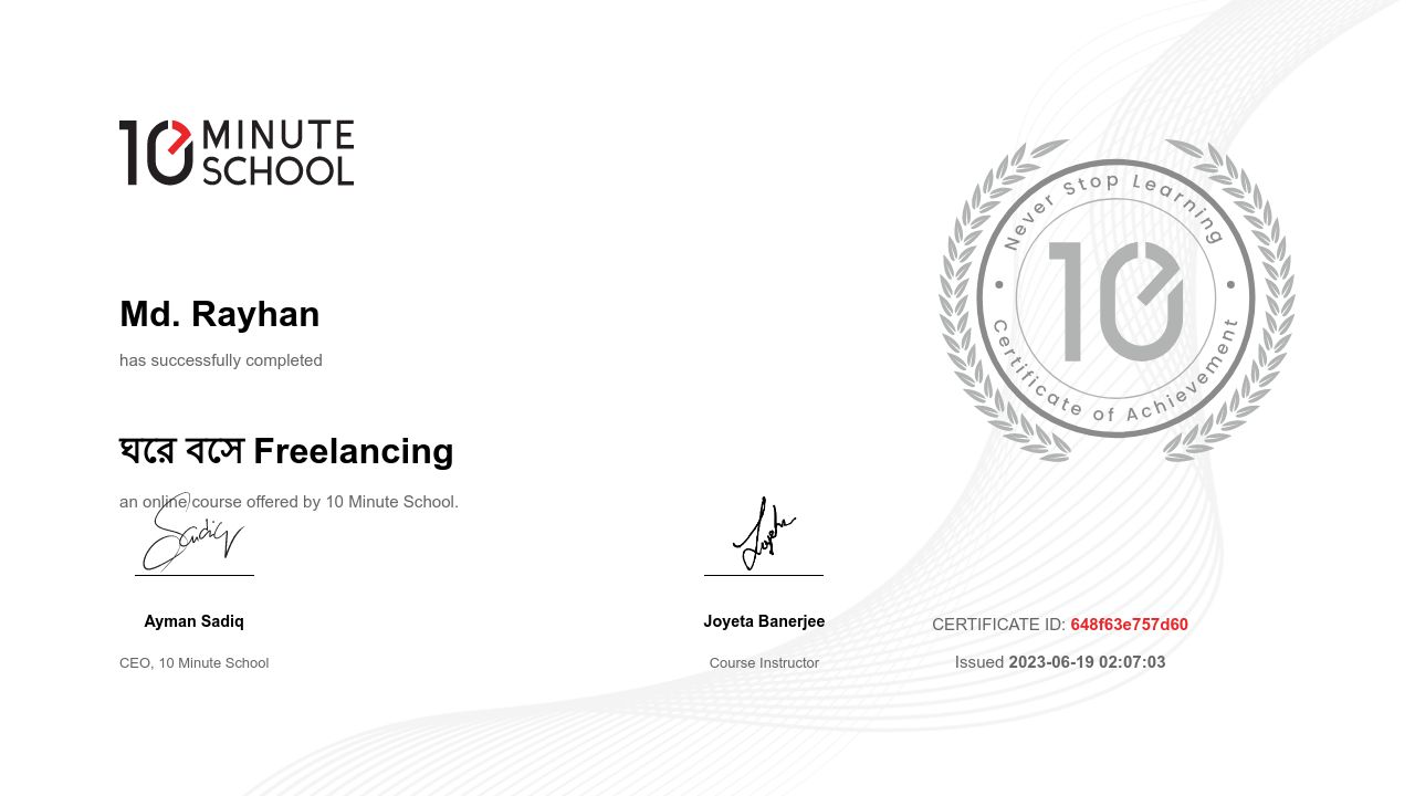 Certificate