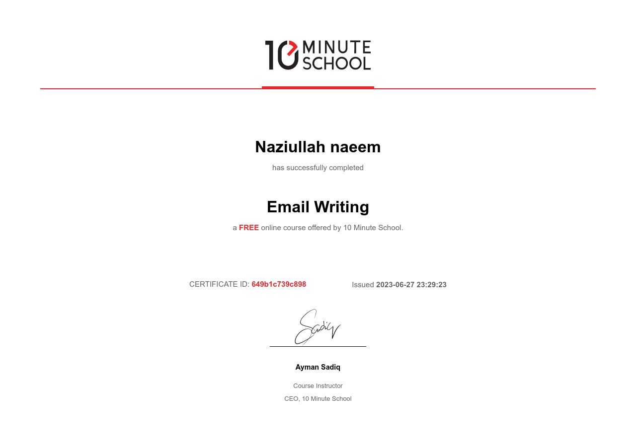 Certificate