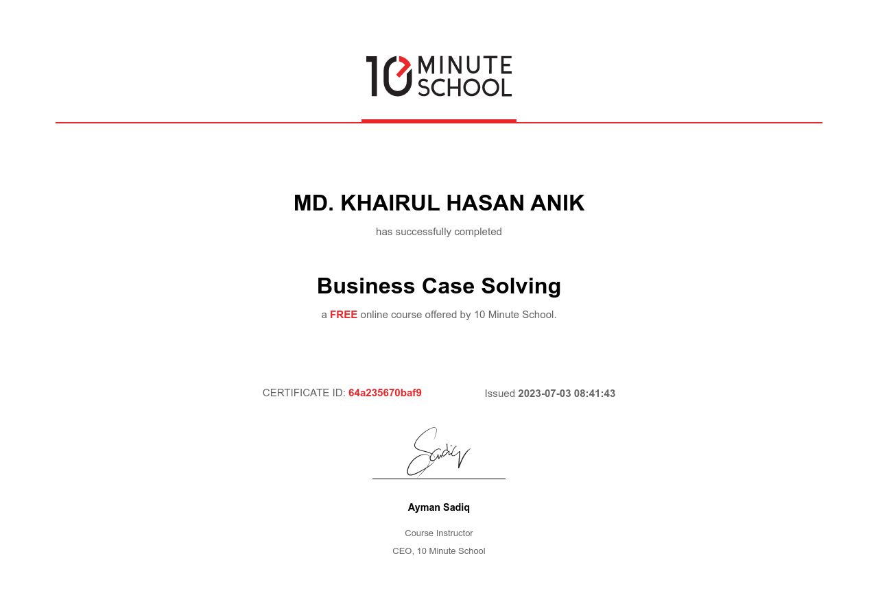 Certificate