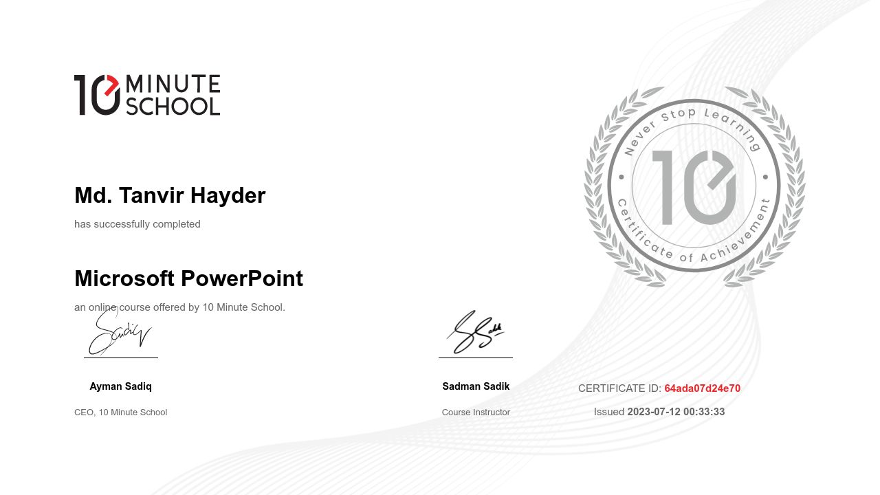 Certificate