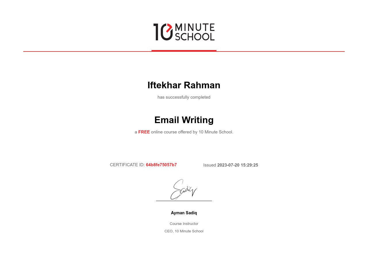 Certificate