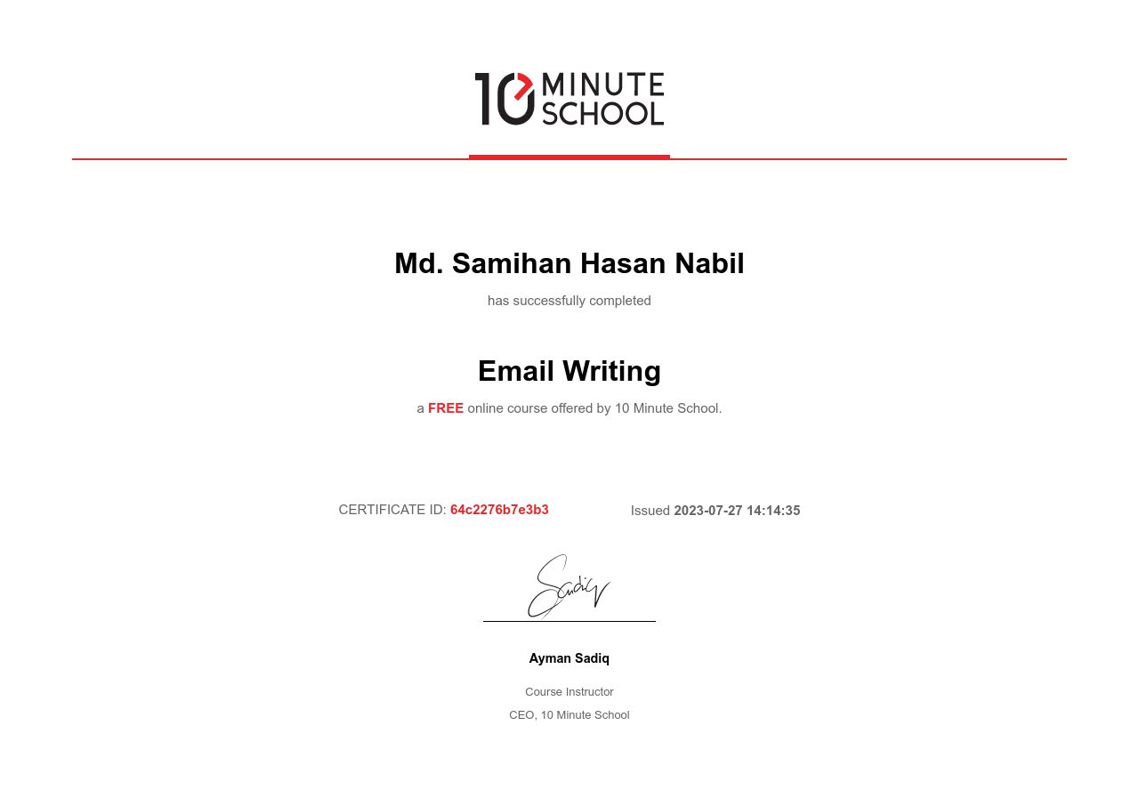 Certificate