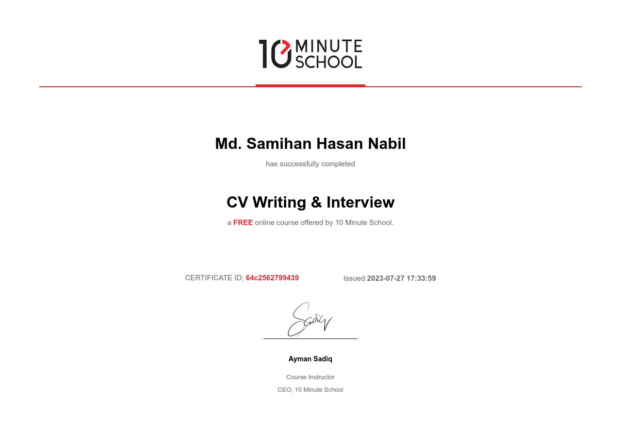 Certificate
