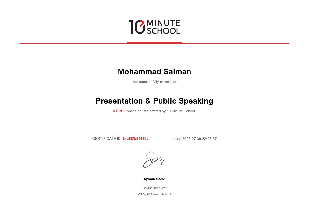 Certificate