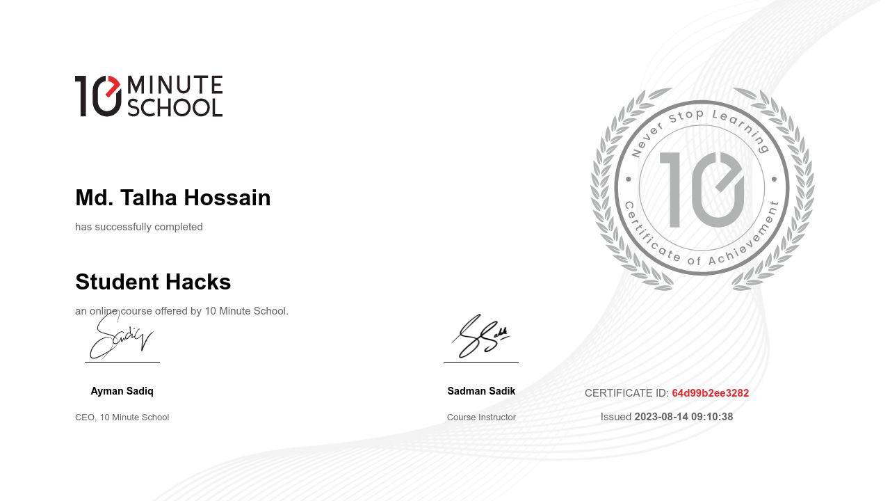 Certificate
