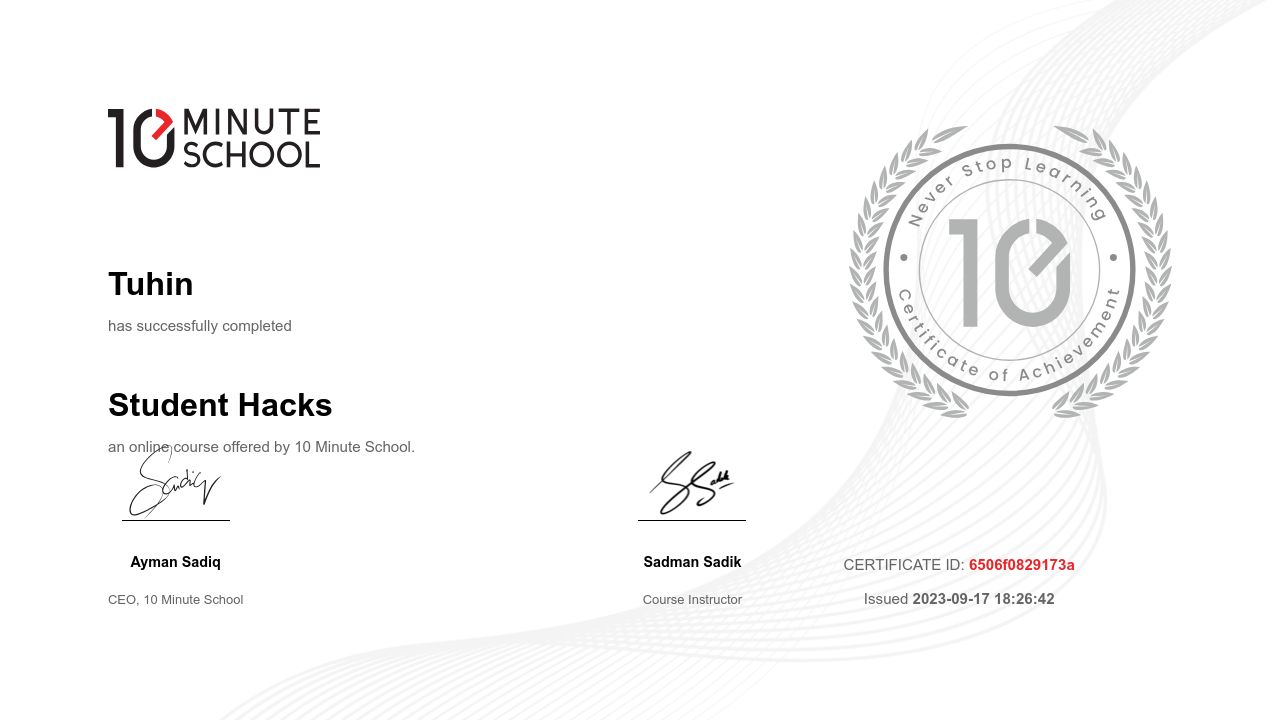 Certificate