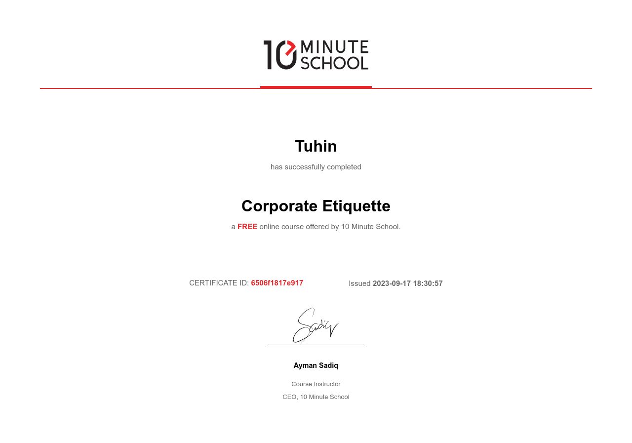 Certificate