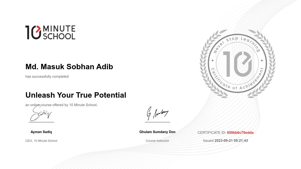 Certificate